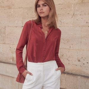 sezane nala shirt size 36 in grape